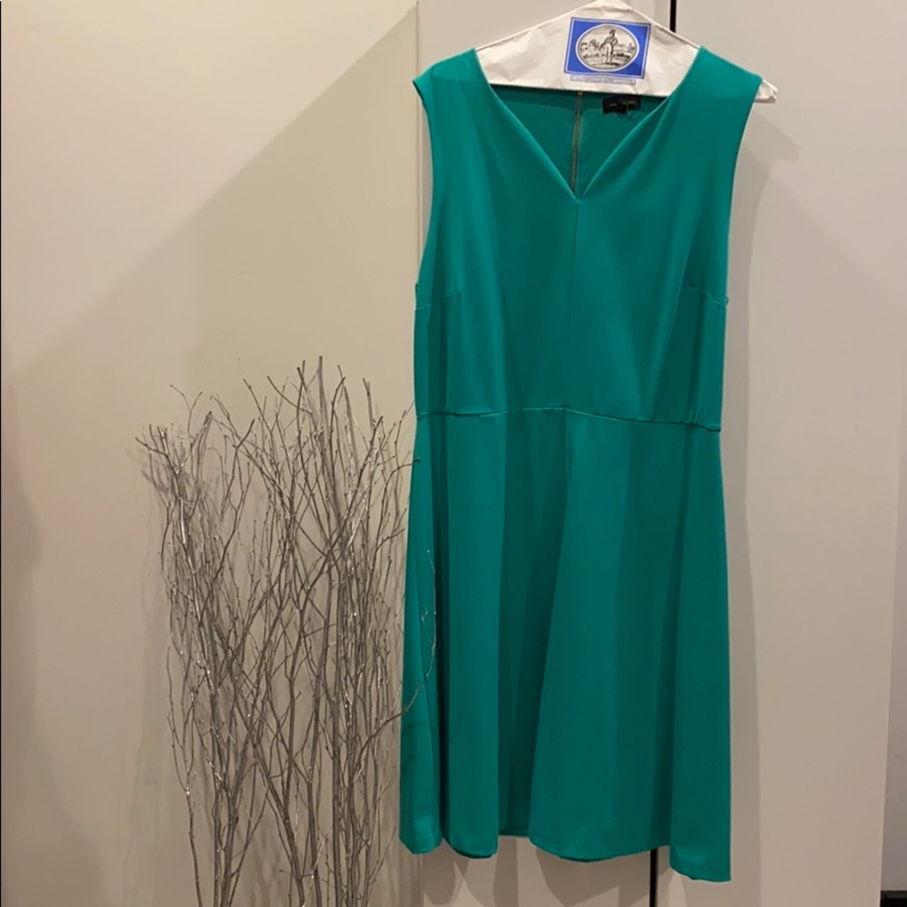 Teal dress - zipper back